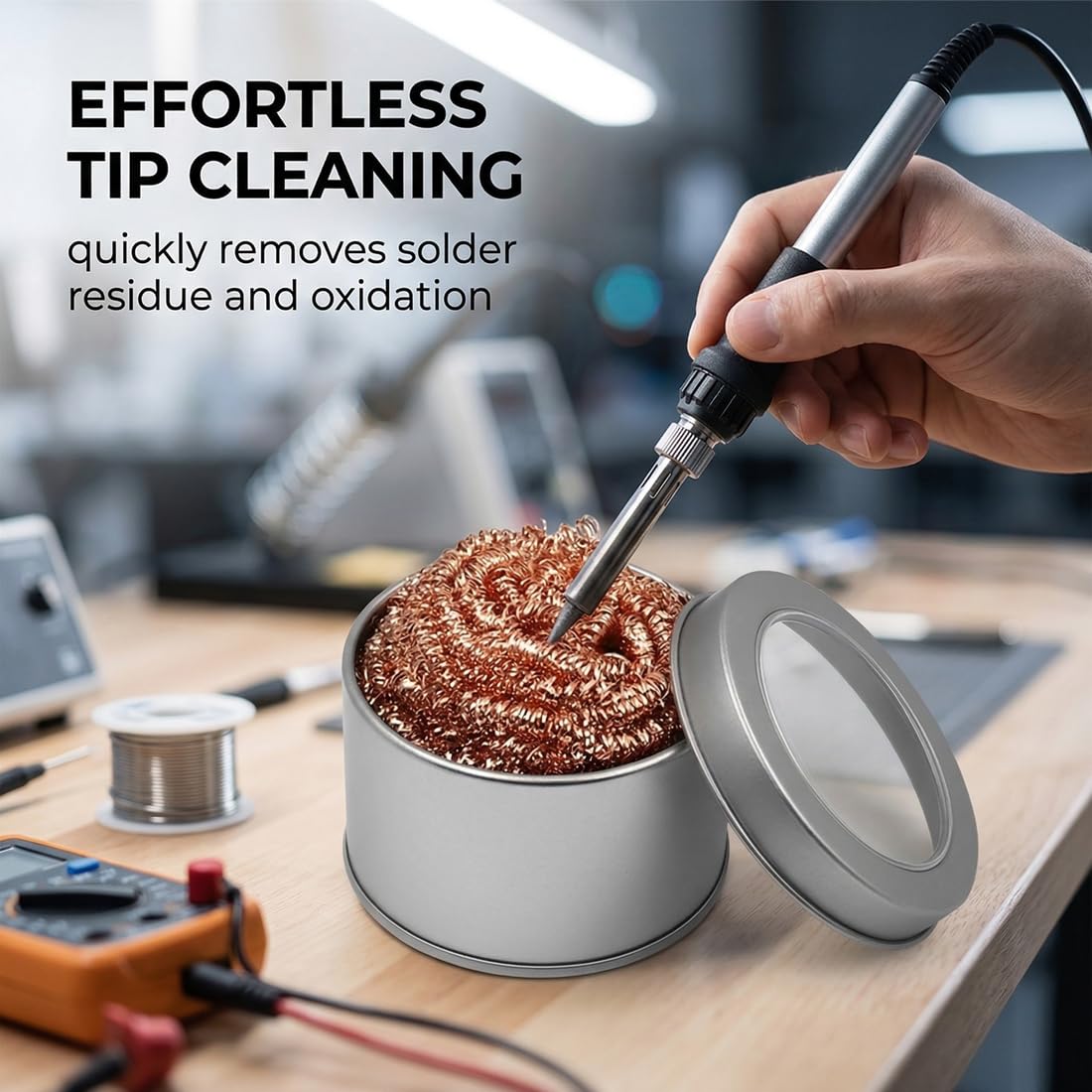 Diy Electronics Cleaner - أداة تنظيف رؤوس أسلاك النحاس وشبكة