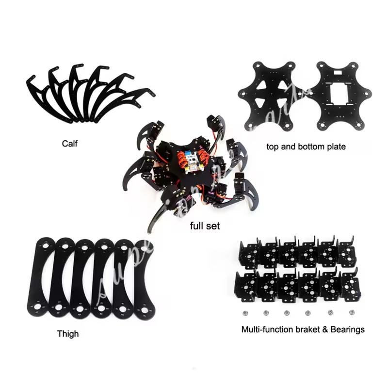 18 DOF الألومنيوم Hexapod العن - مراجعة Diy Robot Electronics Kit وسعره