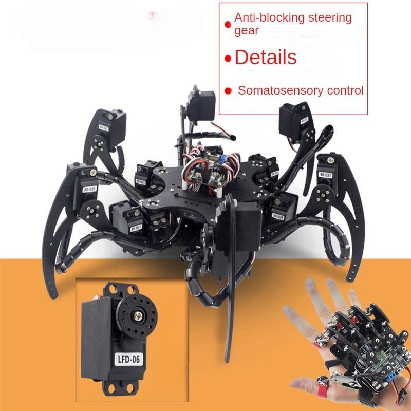 18 DOF الألومنيوم Hexapod العن - مراجعة Diy Robot Electronics Kit وسعره