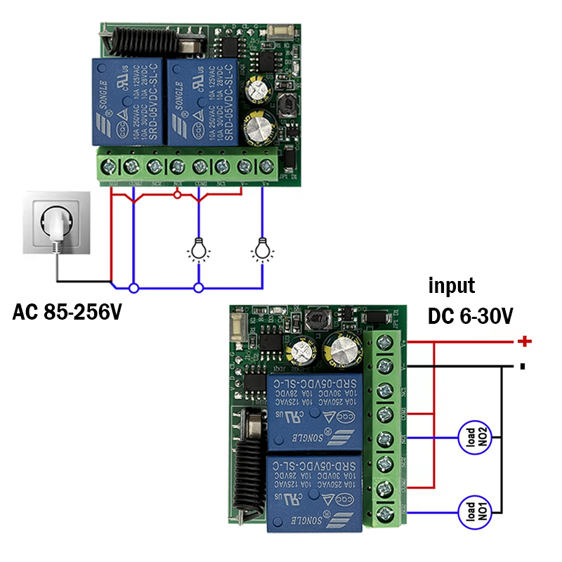 DC 9V 12V 24V AC 85-250V 2CH و - مراجعة Rf 433Mhz Module وسعره