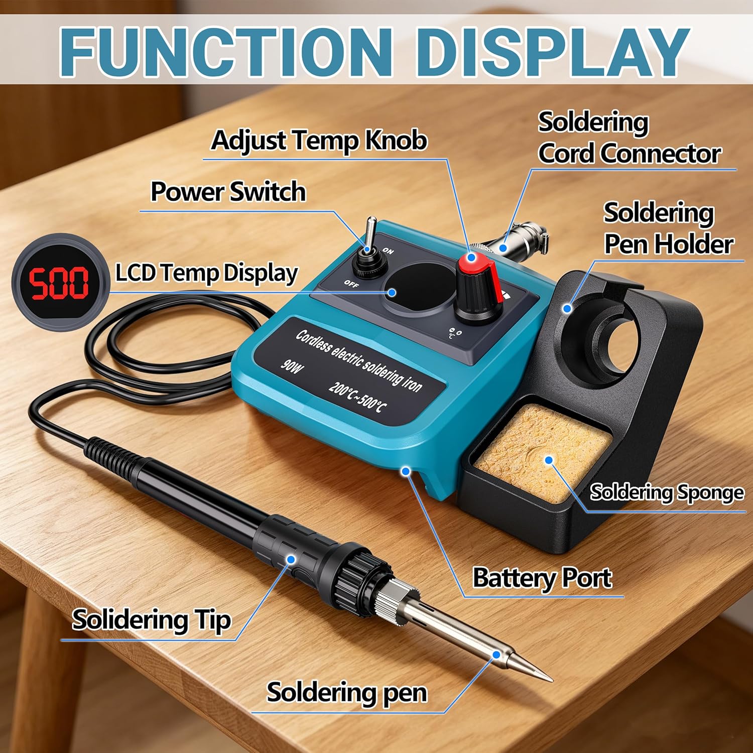 طقم لحام رقمي لاسلكي بقوة 90 و - مراجعة Diy Electronics Tools وسعره
