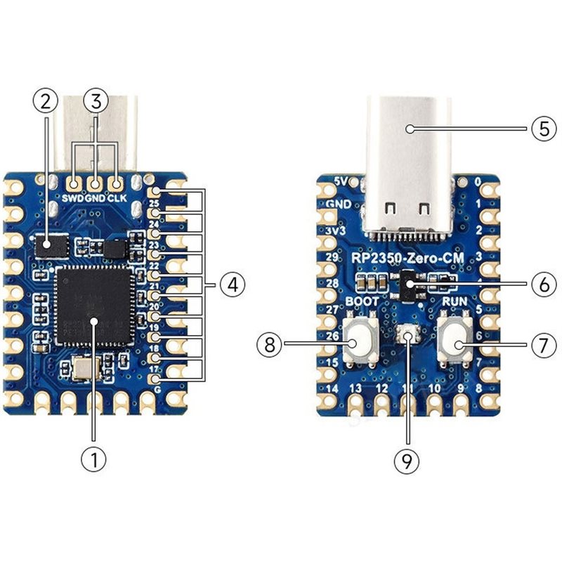 لوحة تطوير صغيرة RP2350A Zero  - مراجعة Raspberry Pi Zero وسعره